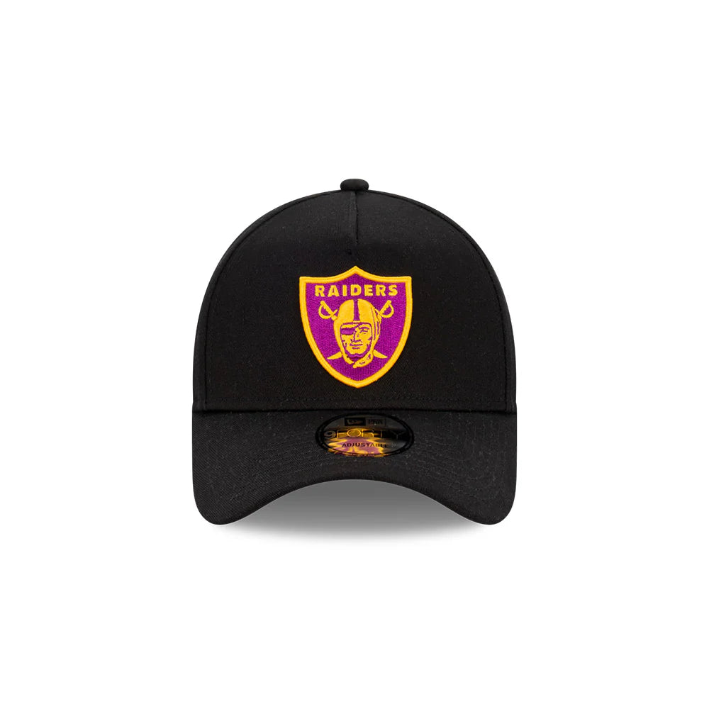 Las Vegas Raiders Hat - Black Passionfruit 9Forty A-Frame NFL Snapback Cap - New Era